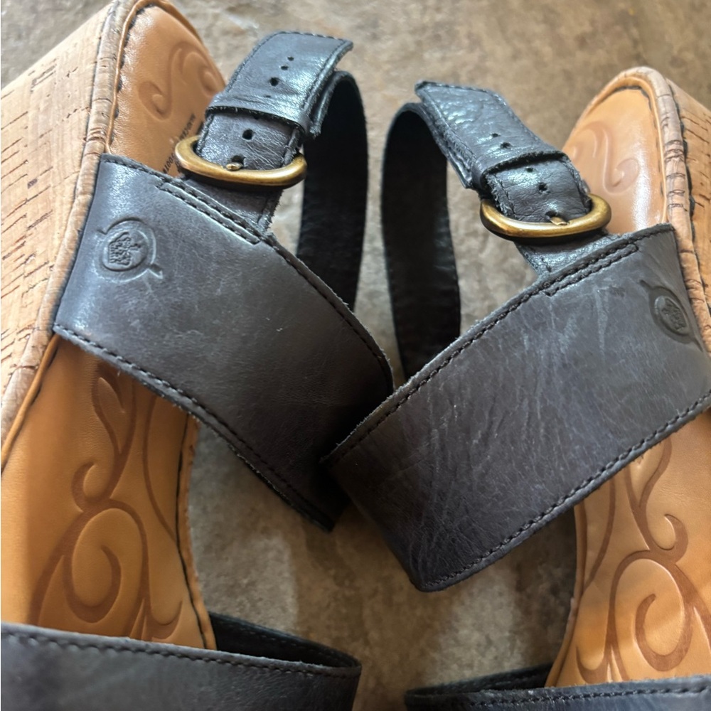 Bórn black leather platform sandals - Picture 5 of 10